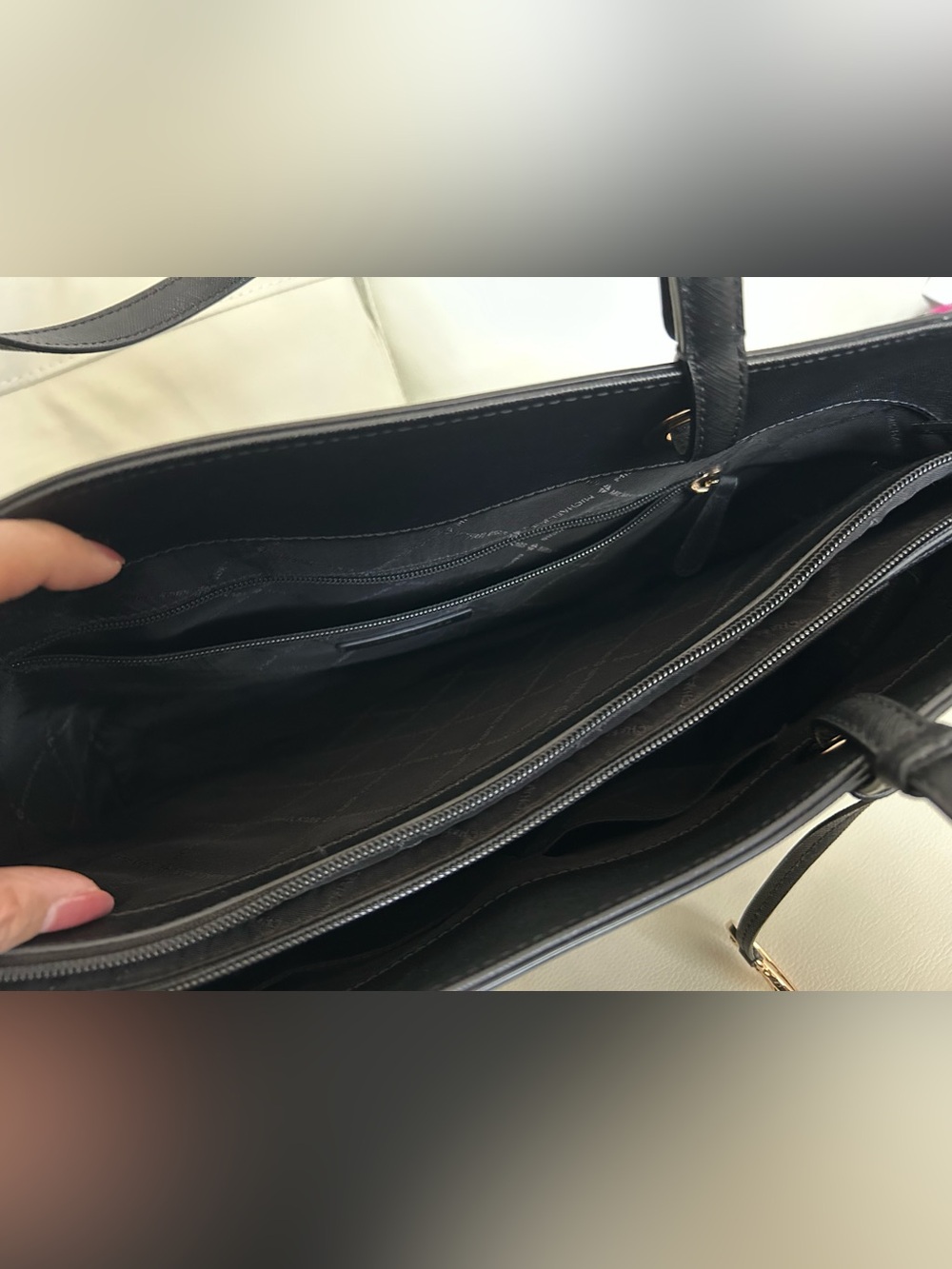 Michael Kors Black Saffiano Leather Tote with Laptop Compartment - Picture 6 of 13
